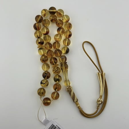 سبحة كهرمان كاريبي طبيعي محشر ( حشري )