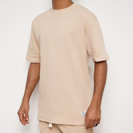 طقم قطن شورت بيج