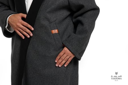 P3 فروة من تاسومة دبل فيس بهودي (أسودXرصاصي) 41007 BLACK- A