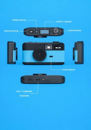 كاميرا ديجيتال (لون أزرق)