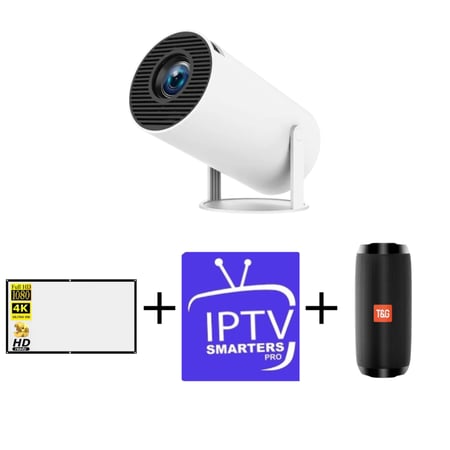 بكج الاجازة (بروجكتر + اشتراك IPTV لمدة 2 سنتين+ سماعة بلوتوث + شاشة بروجكتر 60 بوصة