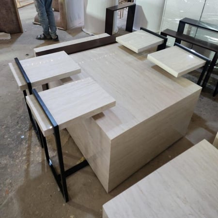 طاولات بديل الرخام الوسط مع 4 خدمة