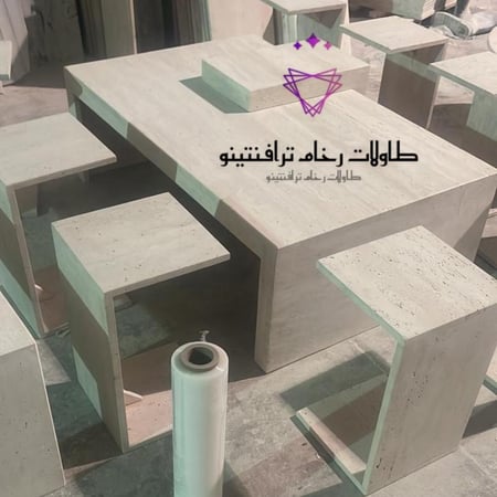طقم طاولة رخام ترافنيتنو معا 4 خدمه