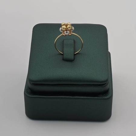 خاتم إيطالي ذهب ملون عيار 18 مرصع بالزركون موديل 35113 C