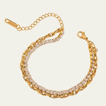 [B031] اسوارة مزدوجة مزينة بالزركون