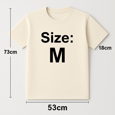 تيشيرت اوفر سايز كريمي مع طباعة تصميمك