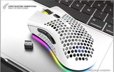 ماوس العاب لاسلكي 2.4G  بتصميم خلية نحل