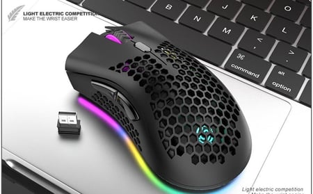 ماوس العاب لاسلكي 2.4G  بتصميم خلية نحل