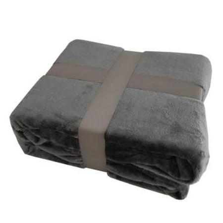 بطانية مخمل سادة مفرد 170-220 سم رصاصي - مفرشي