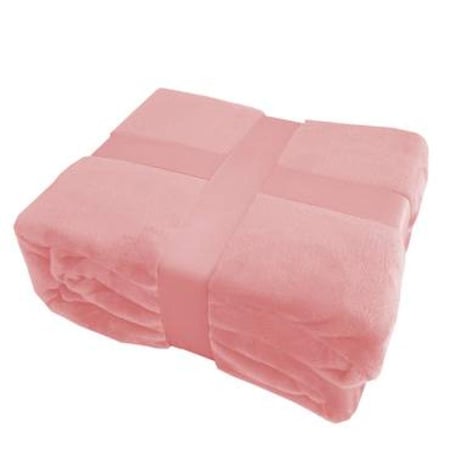 بطانية مخمل سادة مفرد 170-220 سم وردي - مفرشي