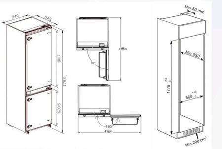 ثلاجة مدمجة  بلت ان مانع تجميد بابين MASTERgas ضوضاء منخفضة GMFR36