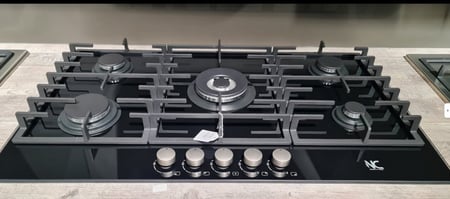 N.C سطح 90سم زجاج 5عيون غاز شبك ثقيل اشعال ذاتي ايطالي