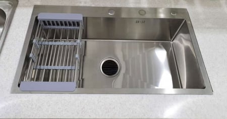 مجلى حوض واحد استيل بتقنية النانو مع فتحة خلاط