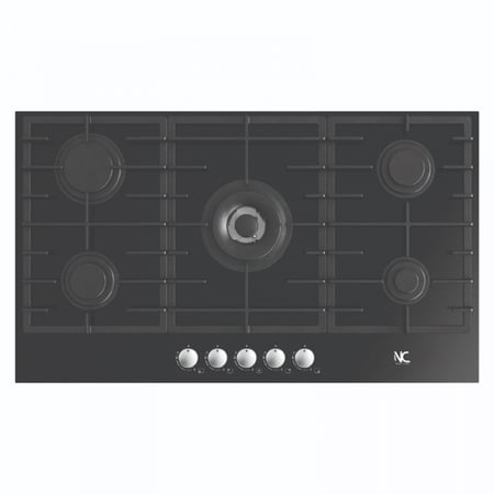 N.C سطح 90سم زجاج 5عيون غاز شبك ثقيل اشعال ذاتي ايطالي