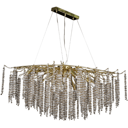 نجف مودرن العرض 1.20متر ذهبي+شفاف+عسلي E14*13L