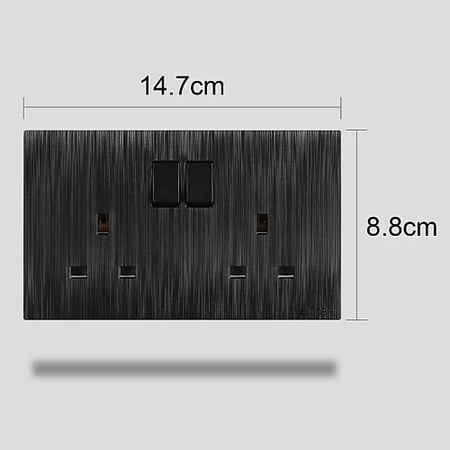 فيش ثلاثي+2مفتاح مستطيل توفل بيانو اسود بلاتيني