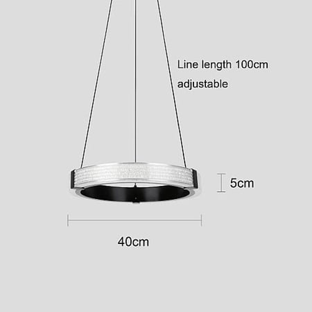 نجف مودرن حلقة اسود+3اضاءات 48W