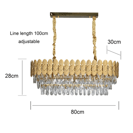 نجف مودرن ذهبي800*300 E14*10L