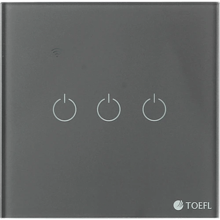 مفتاح ثلاثي ذكي جرافيت تحكم عن بعد WiFi سهل الاستخدام يعمل باللمس تحكم بالجوال متوافق مع اليكسا وجوجل هوم توفل