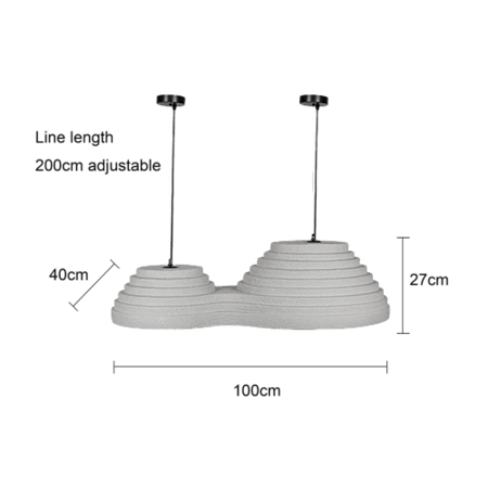 نجف علاقي مودرن رمادي E27*2L