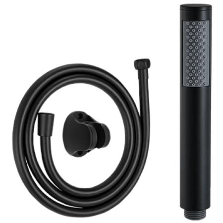 سماعة مع هوز ستانلس ستيل مدور اسود