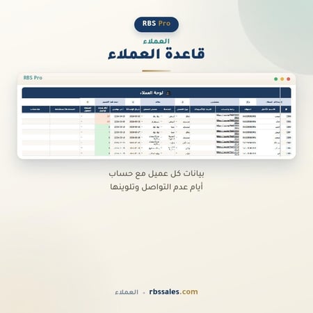 قاعدة بيانات العملاء العقاريين ومتابعة مواعيد التواصل
