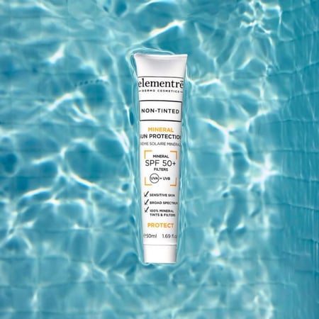 إلمنتري مينرال كريم واقي شمس خافي عيوب فيزيائي SPF +50 حجم 50 مل