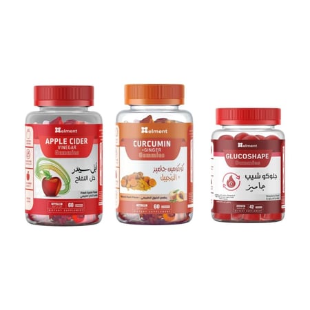 باقة التحكم التحكم بالوزن 3 عبوات جاميز جلوكو شيب وجاميز أبل سيدر وجاميز الكوركومين من ايلمينت