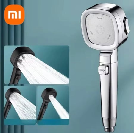 فوهة الاستحمام ذات الضغط العالي من Xiaomi لتوفير تجربة استحمام محسنة. تتميز بأربعة إعدادات سرعة قابلة للتعديل.