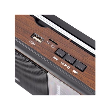 جيباس راديو محمول مع مشغل موسيقى قابل لإعادة الشحن - 1200 مللي أمبير - بني داكن - Gr6842N