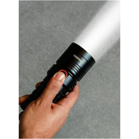 جيباس كشاف LED مقاوم للماء مع باور بانك - 10000 مللي أمبير - أسود - GFL51044