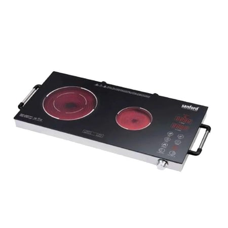 سانفورد موقد كهربائي مزدوج بالأشعة تحت الحمراء - شعلتين - 2800 واط - أسود - SF5194IC