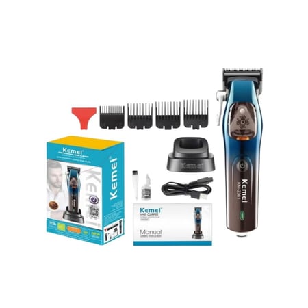 كيمي ماكينة حلاقة شعر احترافية مع قاعدة شحن - بسرعة 10000 دورة في الدقيقة - النسخة السعودية - متعدد الألوان - KM-2361
