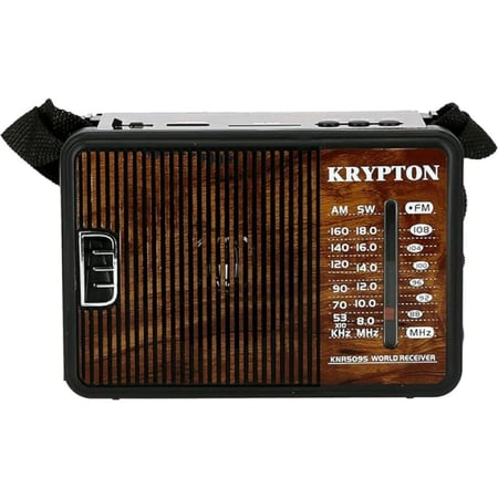 كريبتون راديو قابل لإعادة الشحن مع ضوء طوارئ - بني داكن - KNR5095