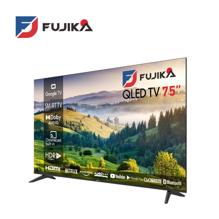 فوجيكا شاشة تلفزيون 75 بوصة سمارت - QLED 4K - HDR - أسود - FJK-75KQG