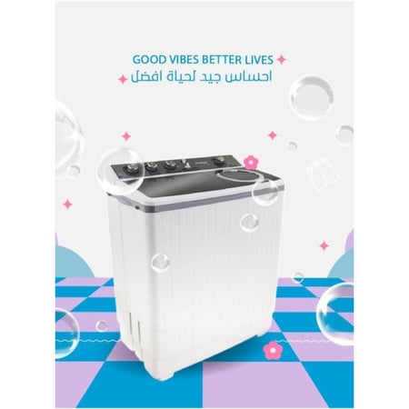 فريش غسالة حوضين - 10 كغ - تحميل علوي - أبيض - FRW1200N