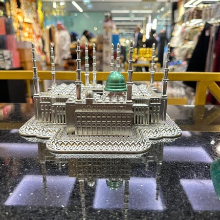 مجسم المسجد النبوي كامل فضي تركي
