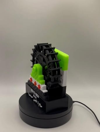 مجسم ناعورة حماة مع امكانية كتابة نص مخصص على القاعدة