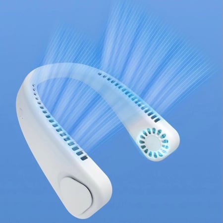 مروحة لاسلكية محمولة قابلة للارتداء واعادة الشحن مصممة كسماعة الرأس