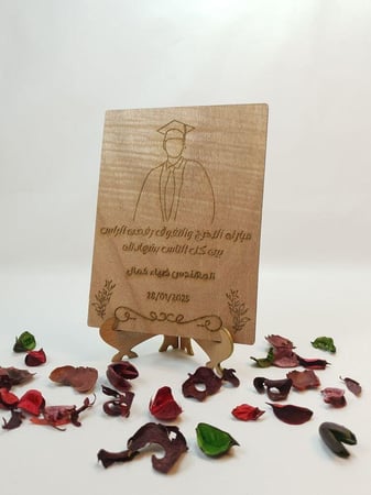 لوحة خشبي محفور بالليزر  هدية تخرجك تعبر عن مشاعرك بكل حب