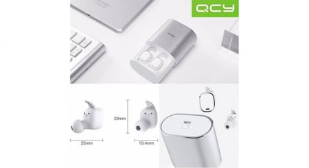 سماعة بلوتوث لاسلكية من QCY-T1 PRO لون فضي