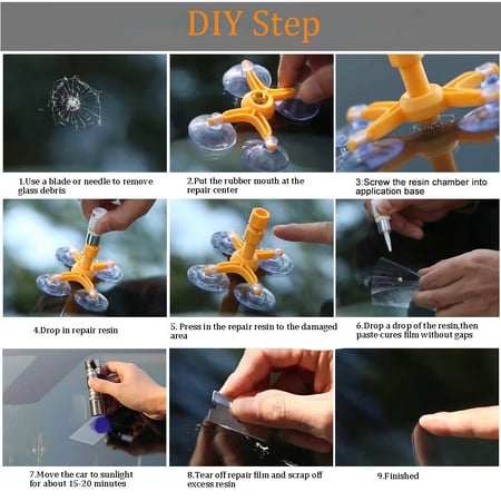 طقم اصلاح كسور الزجاج الأمامي للسيارة