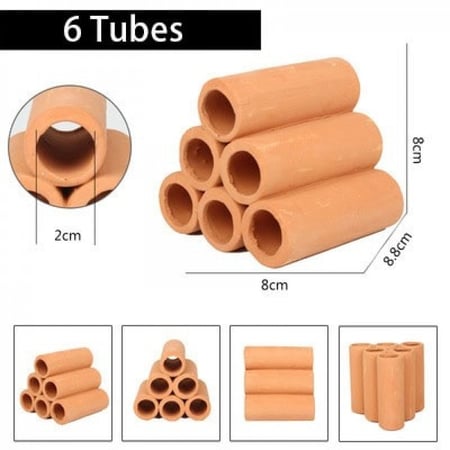 ديكور ومخبأ سيراميك لصغار الأسماك والجمبري شكل هرم