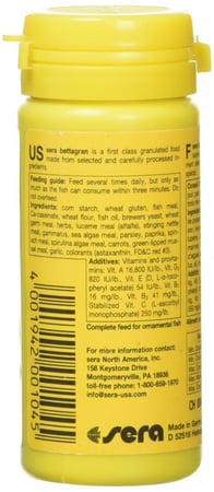 سيرا طعام بيتاجران معزز الوان اسماك الفايتر