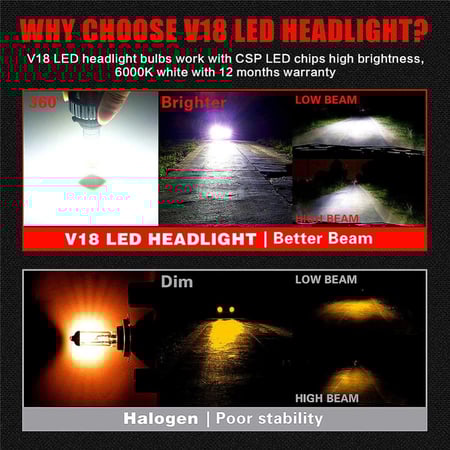 زوج مصابيح أمامية للسيارة 3 ألوان جودة ممتازة