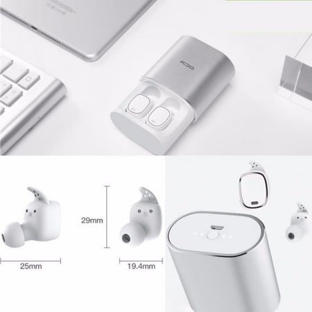 سماعة بلوتوث لاسلكية من QCY-T1 PRO لون فضي