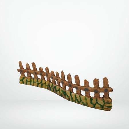 ديكور لاحواض السمك شكل سور خشبي اصفر مقاس 5x3x19