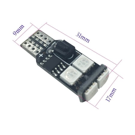 زوج لمبات ليد T10 اضاءة ملونة مع ريمونت كنترول