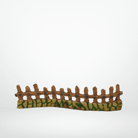 ديكور لاحواض السمك شكل سور خشبي اصفر مقاس 5x3x19