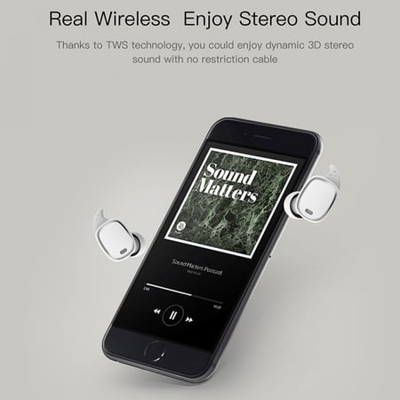 سماعة بلوتوث لاسلكية من QCY-T1 PRO لون فضي